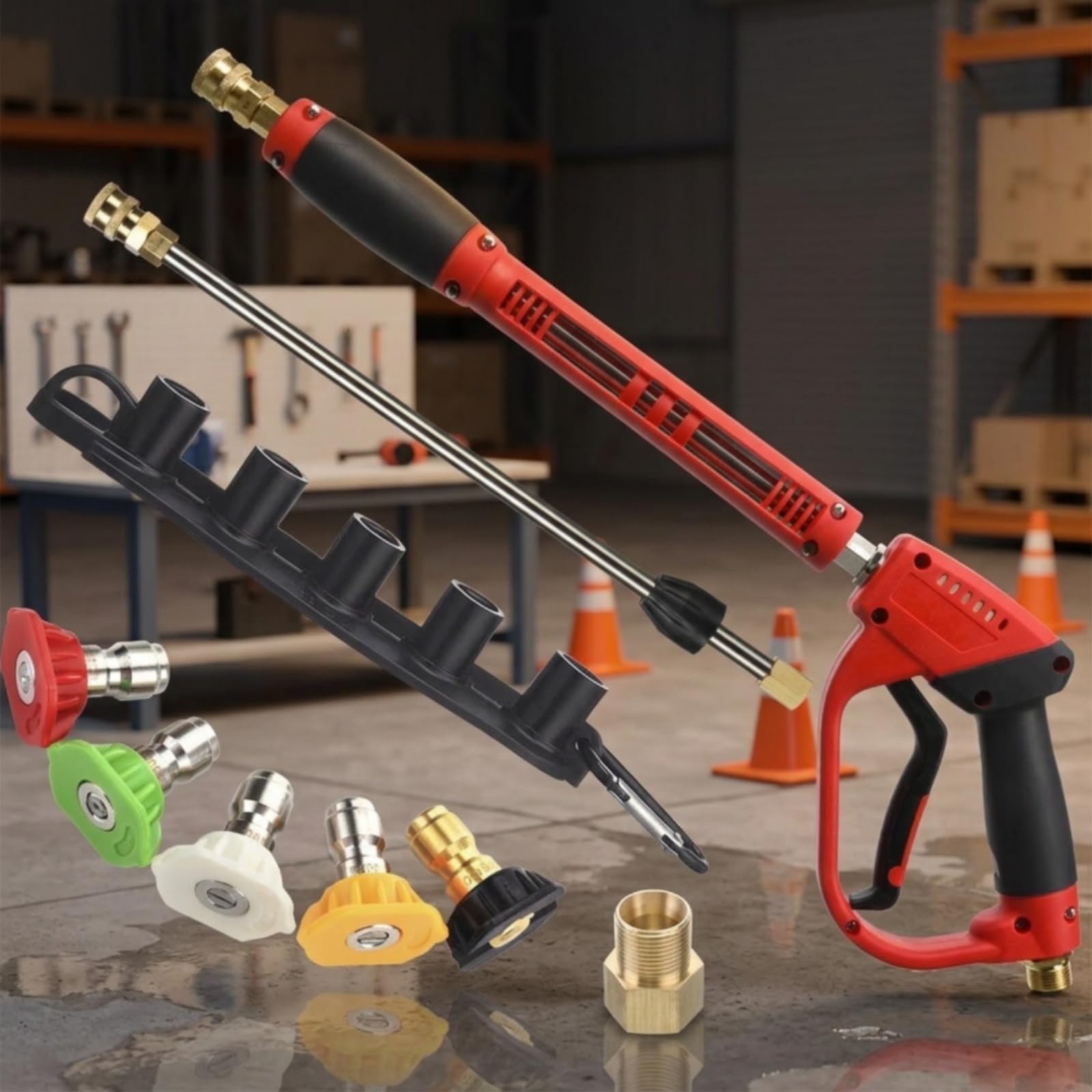 Pistola Lavado a Presión con Lanza 5000 PSI Pistola Hidrolimpiadora Hidrolavadora