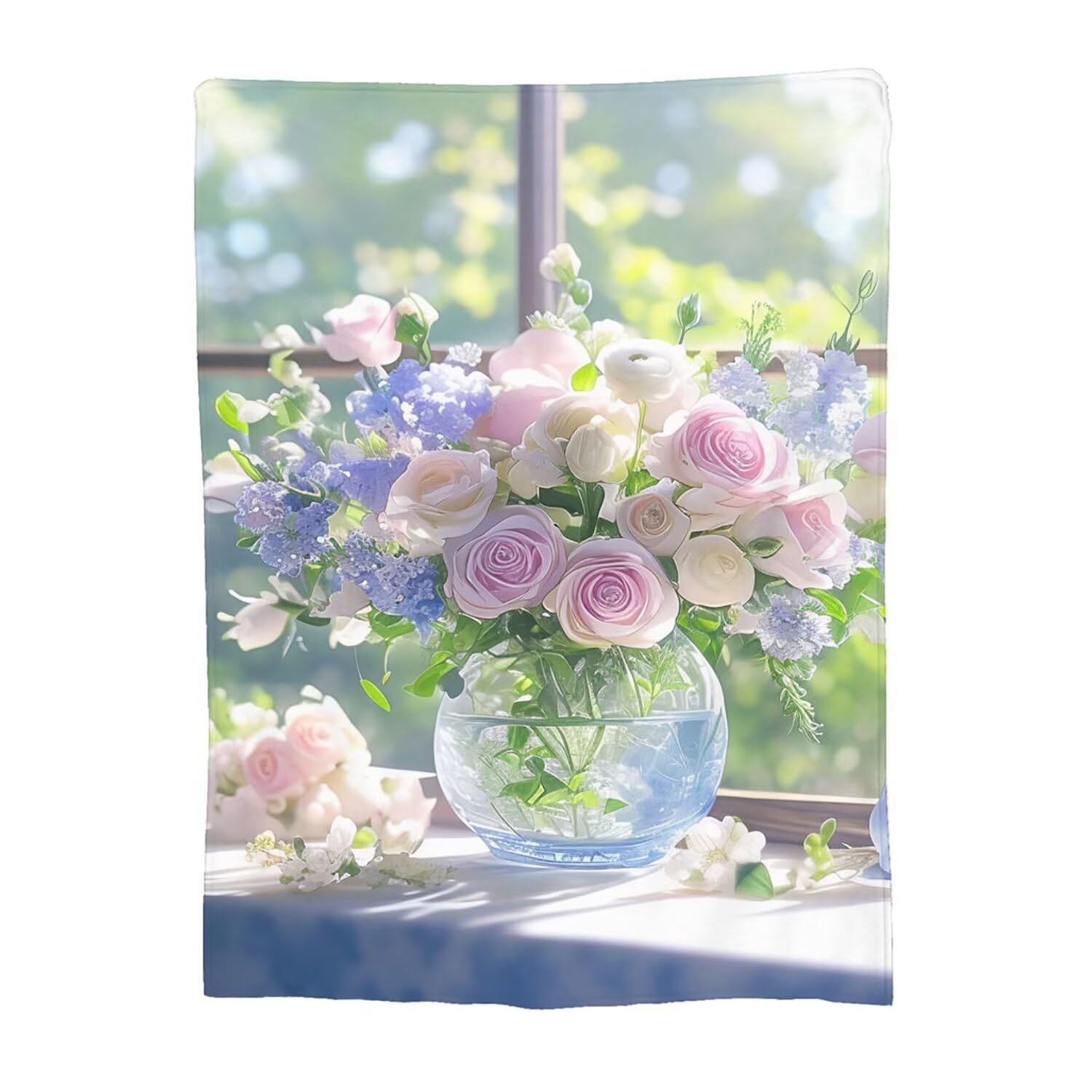 Couverture flanelle rose 130x150cm pour lit et canapé