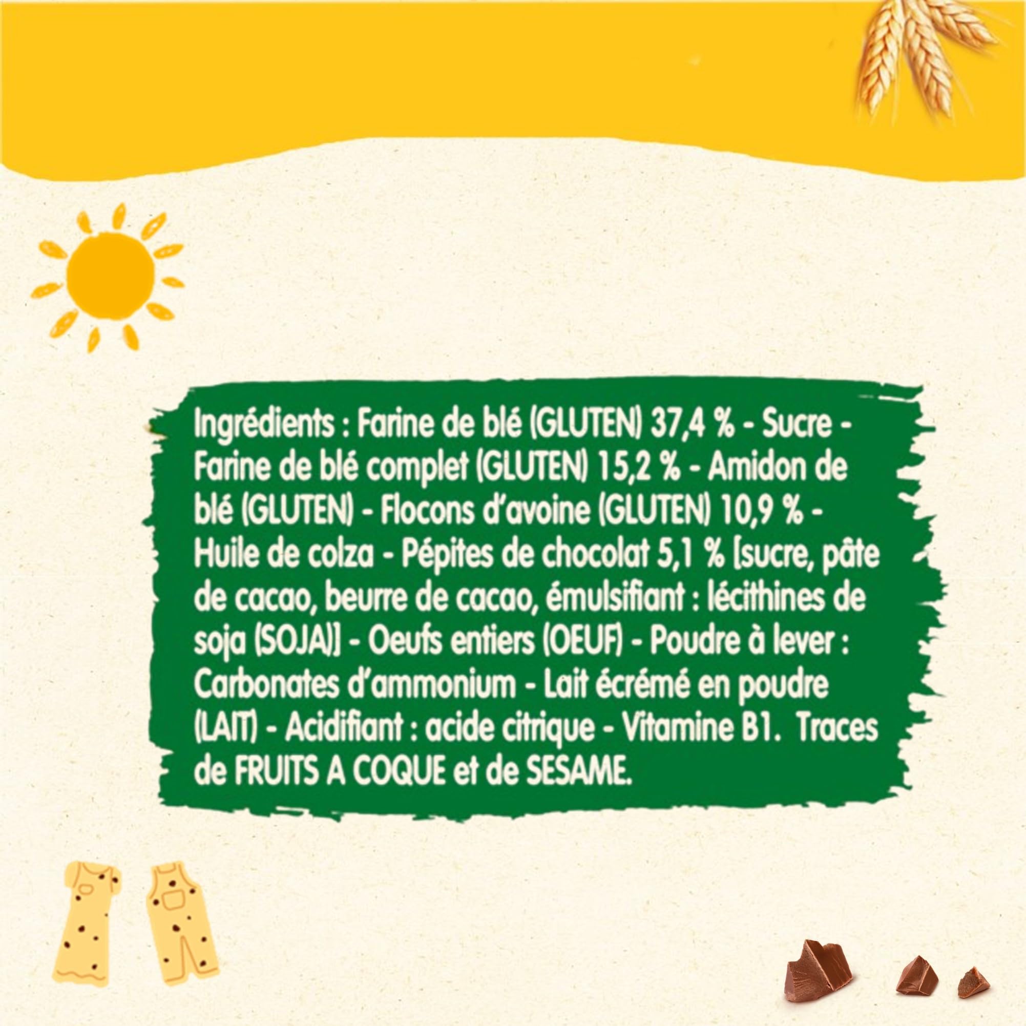 Blédina Mini Matin, Biscuits Multicéréales pour bébé, Dès 15 Mois, Pépites de Chocolat, 168g (Lot de 10)