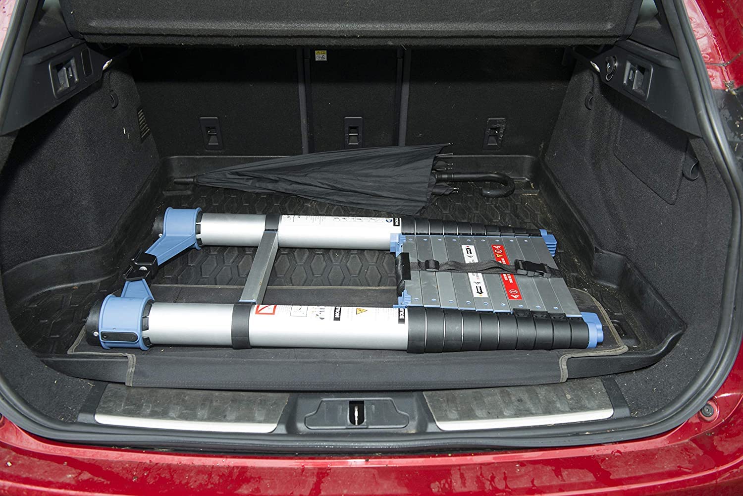 Drabina teleskopowa o wysokości 3,2 m wysuwana drabina schodowa 11 bieżnikowa kompaktowa konstrukcja składany stabilizator i stojak ścienny aluminium pojemność 150 kg srebrny/czarny EN131-6