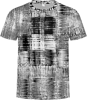 Camiseta deportiva para hombre de primavera y otoño con estampado de manga corta y cuello redondo con estampado floral