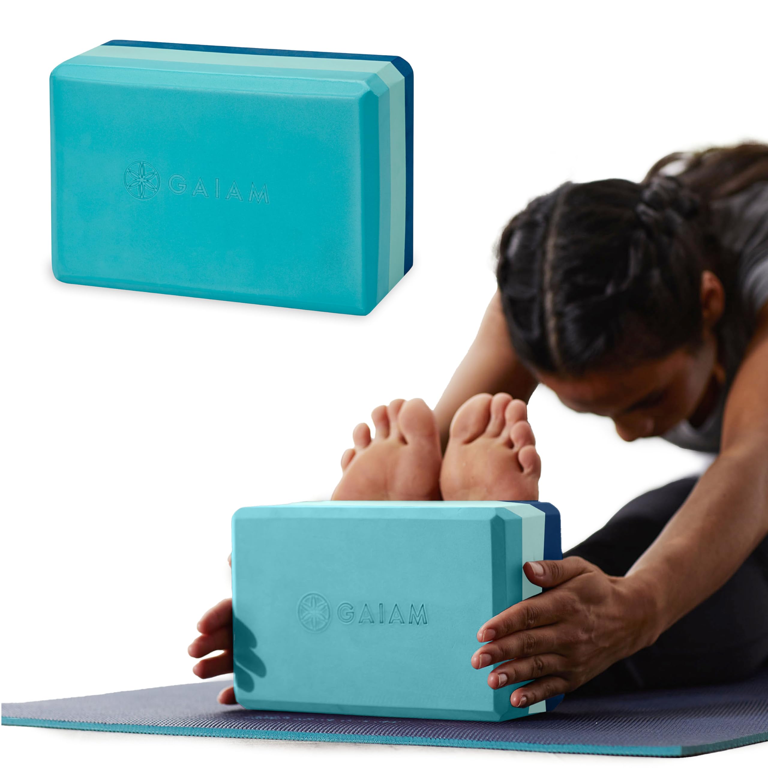 Gaiam Yoga Block - Supportive Latex-Free Eva Foam - Soft Non-Slip Surface with Beveled Edges for Yoga, Pilates, Meditation - Yoga Accessories for Stability, Balance, Deepen Stretches