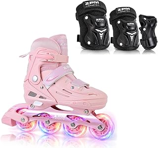2PM SPORTS Black S Protective Gear Set ＆ Light Pink S Inline Skates