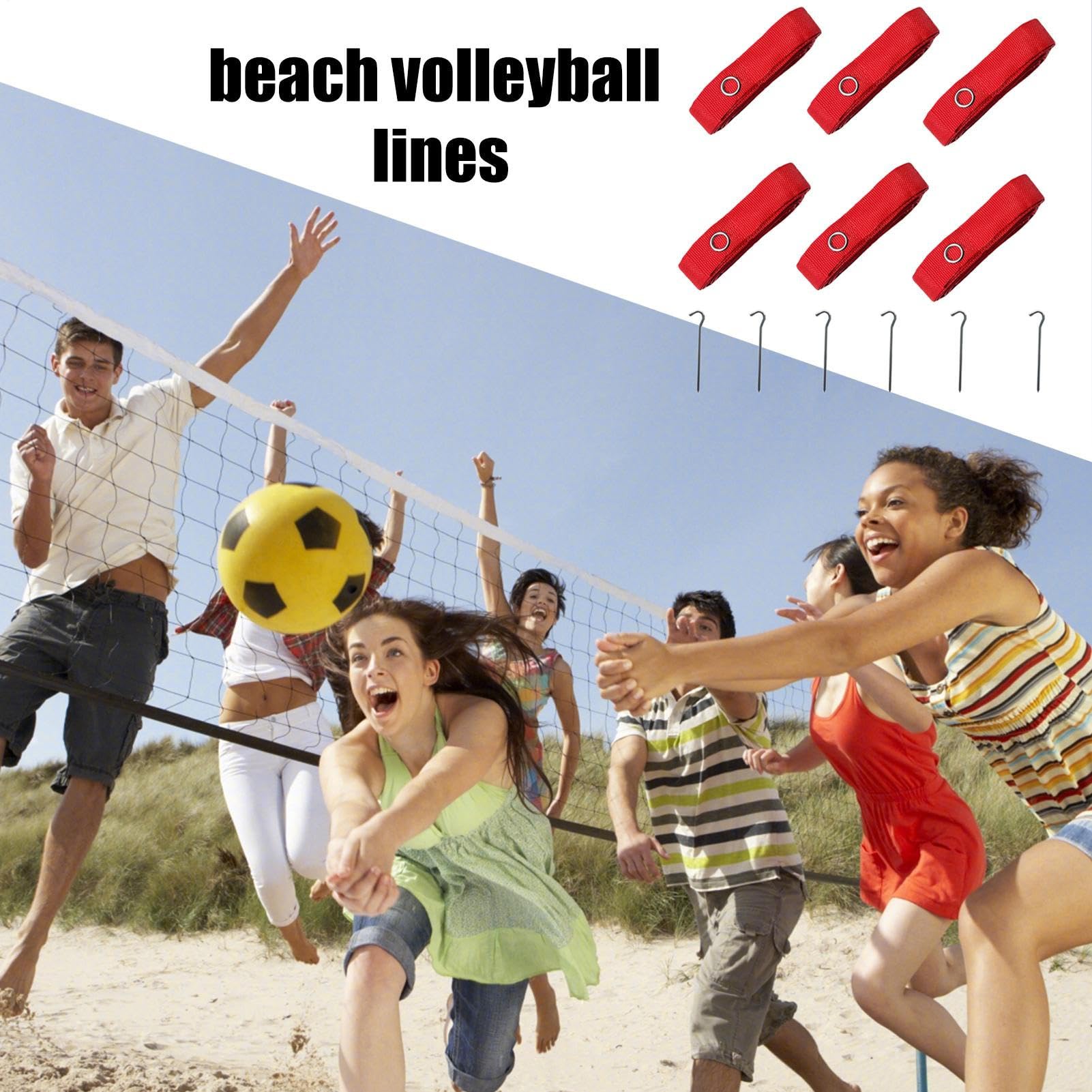 Sandplatz-Marker, Volleyball-Streifenausrüstung, Nylon-Konstruktion, dauerhafter Komfort, breiter Anwendungsbereich, perfekt für Parks und Spielen im Freien, 66,3 x 132,6 cm, rechteckig
