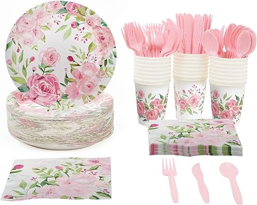 Vista 25 de 144 piezas Corgi suministros para fiestas, decoraciones de cumpleaños de perro con platos de papel, servilletas, tazas y cubiertos (sirve 24)