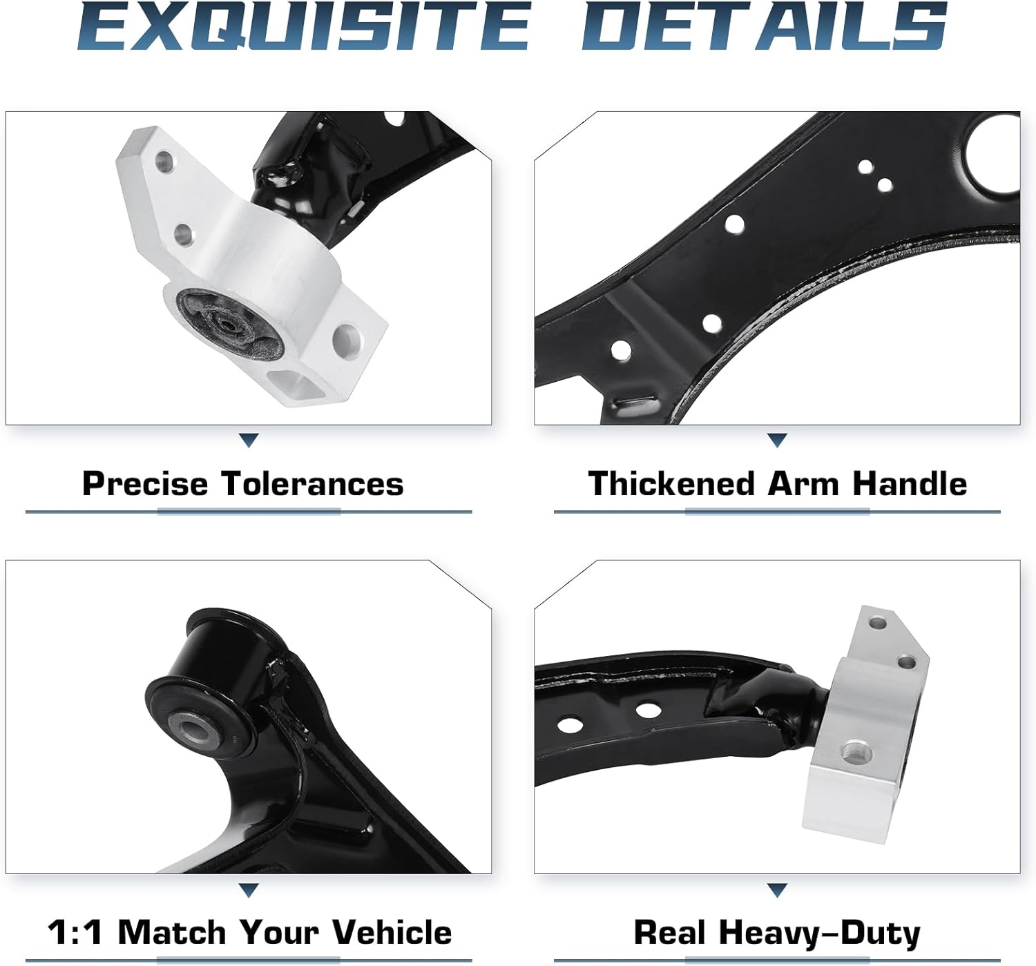 8Pcs Front Lower Control Arm with Ball Joints for Volkswagen Jetta 06-14, EOS 07-16 Golf 10-14 GTI 07-14 Rabbit 06-09, for Audi A3 Quattro 07-13 Tie Rod End Supension Kit MS101148 MS101147 K80663