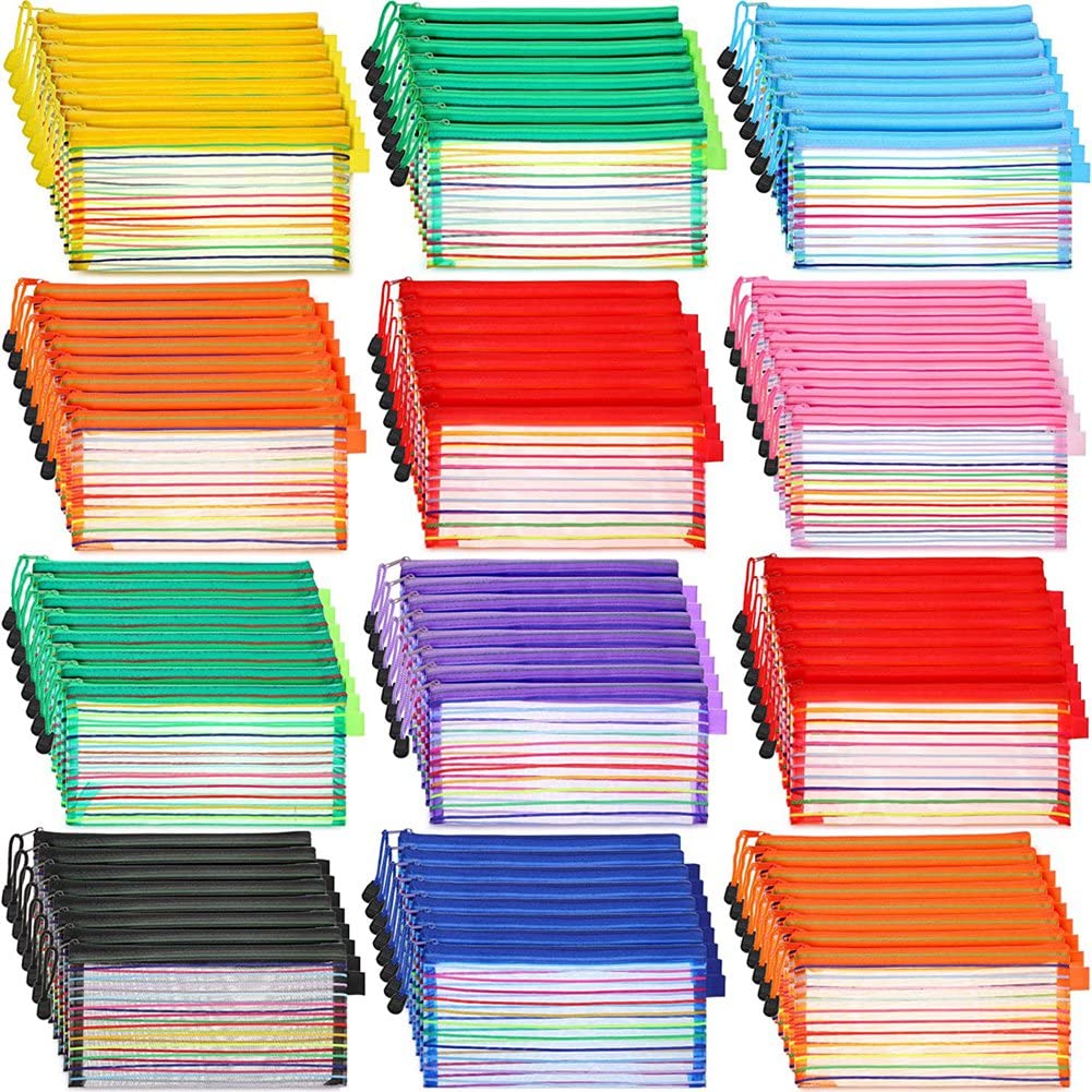 Paquete de 120 bolsas de con cremallera multicolor para lápices, bolsas de de viaje, bolsa de pequeña para oficina, escuela, accesorios de viaje, multicolor