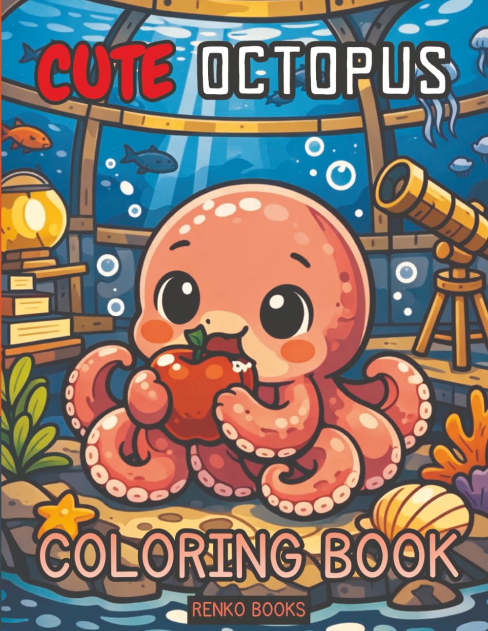 Octopus Under the Sea Coloring Book: Ocean Animals and Marine Life for Kids, Teens, and Adults—Underwater Adventure for Relaxation, Mindfulness and Stress Relief, with Sea Creatures & Ocean Coloring