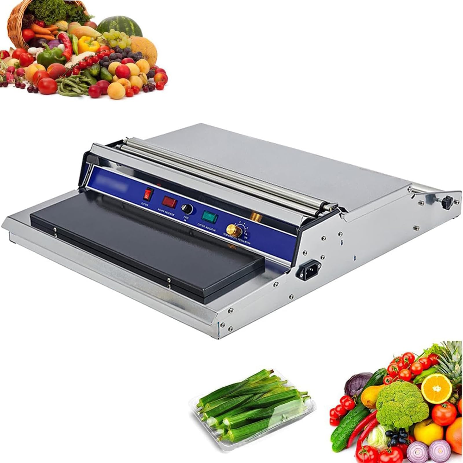 AYCDL Hand Wrapping Machine Film Wrapper,Plastic Wrap Packaging Machine,Adjustable Temperature 50-140 °C,Built-in Heating Plate,for Restaurants