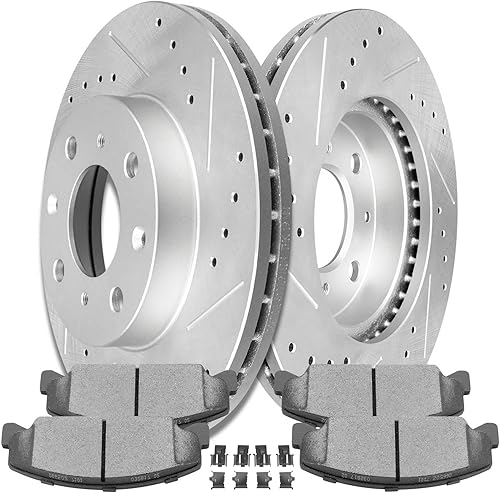 Miniatura 461 de Kits de frenos y rotores, rotores de freno SCITOO y 8 pastillas de cerámica para 08-12 para Chrysler Town & Country, 08-12 para Dodge Grand Caravan