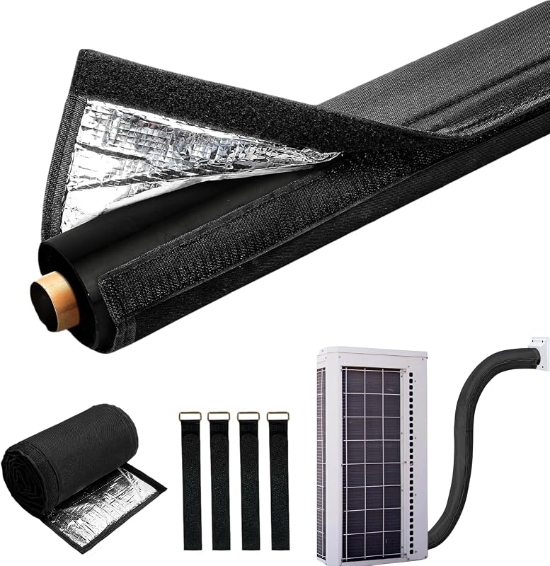 3-Layer HVAC Copper Pipe Insulation Wrap, 72" x 10.2", 2.5" Diameter, Black | HVAC Line Insulation Protect, UV Ray Resistant, Waterproof, Extreme Temp Insulation, 3mm Total Thickness, Easy To Install