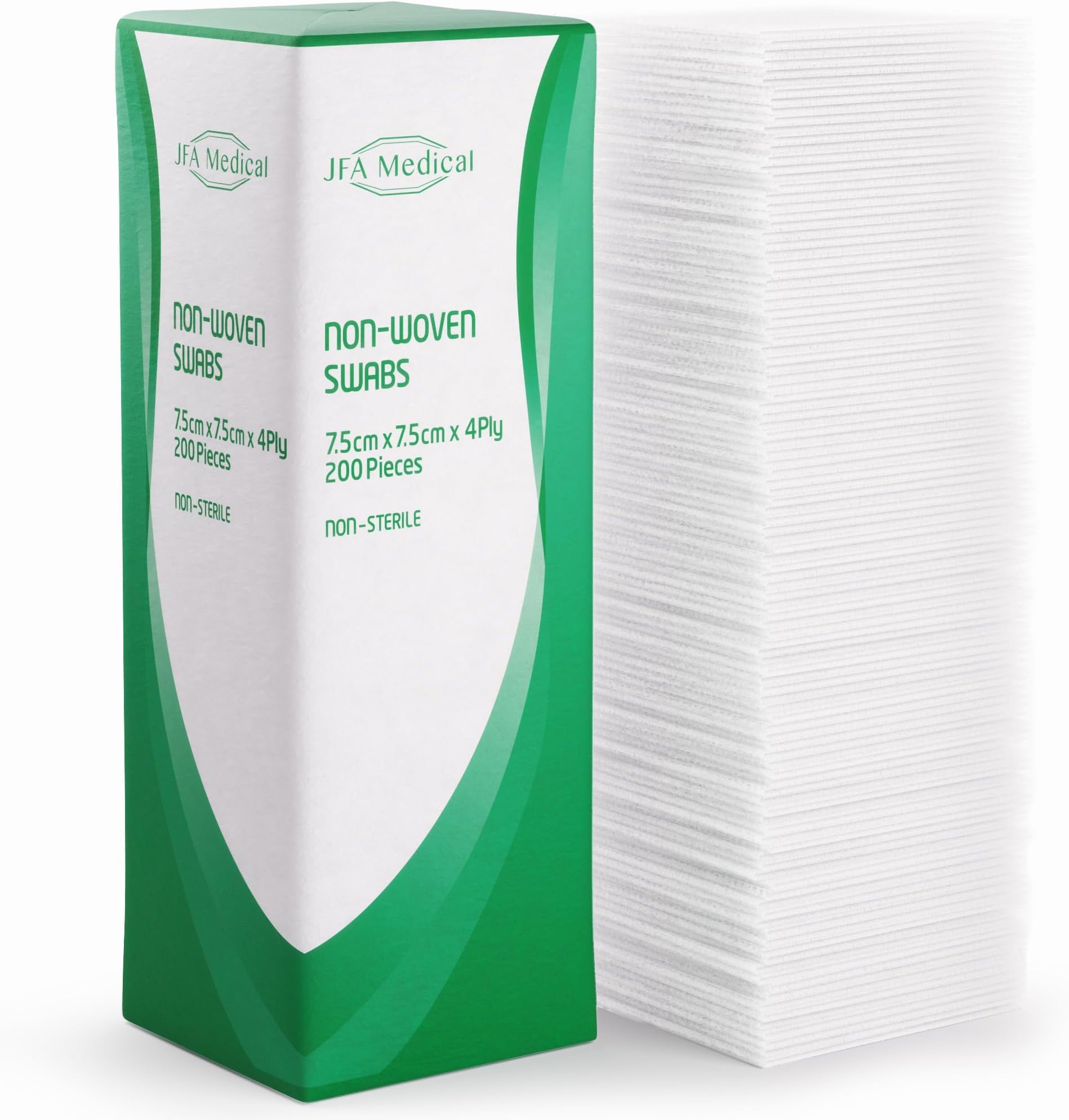 JFA Medical Premium Non-Woven Gauze Swabs 7.5cm x 7.5cm - Pack of 200