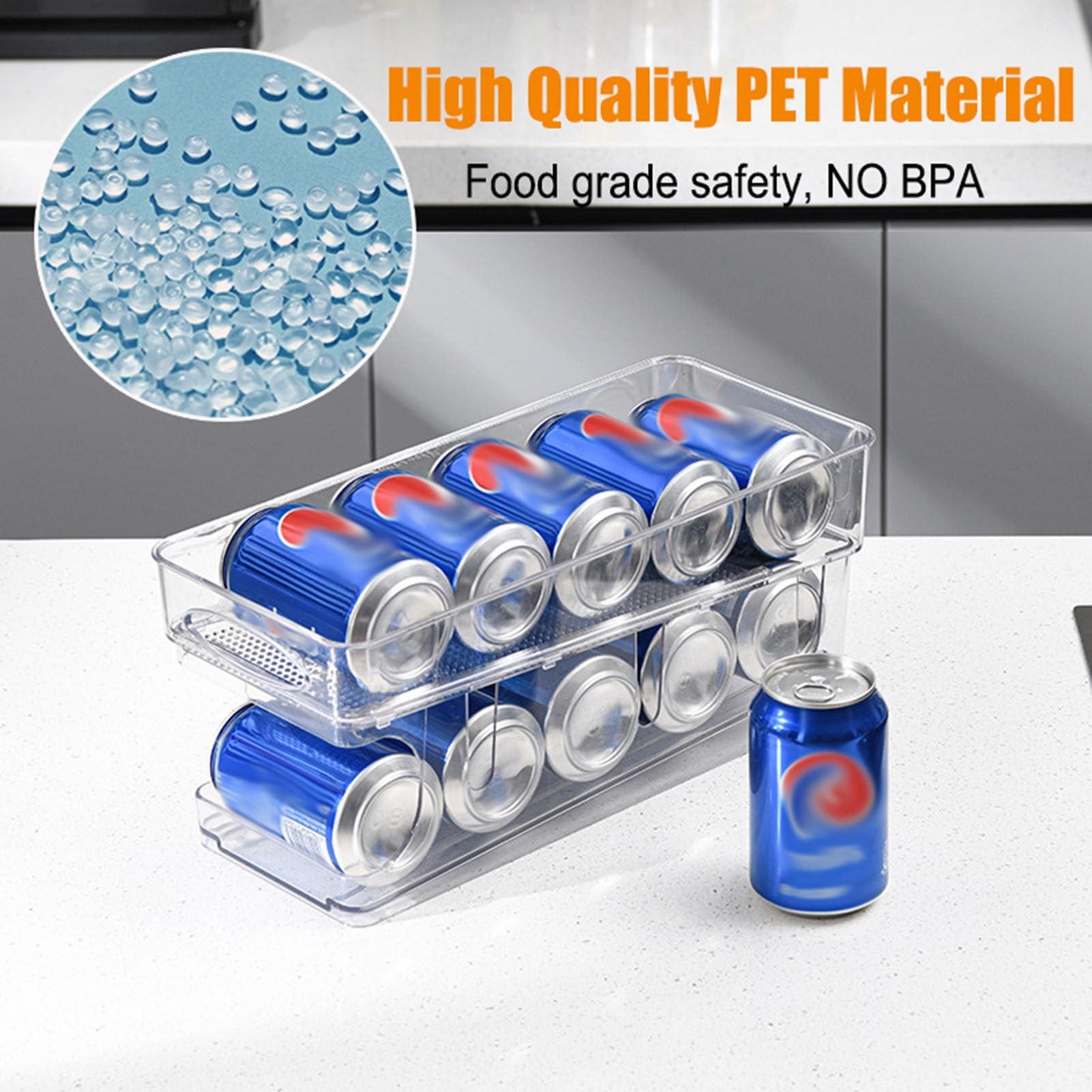 Organizador Latas Nevera Organizador De Latas De Plástico Transparente, Soporte Organizador Automático De Bebidas con Ruedas para Refrescos, Cerveza Y Otras Bebidas