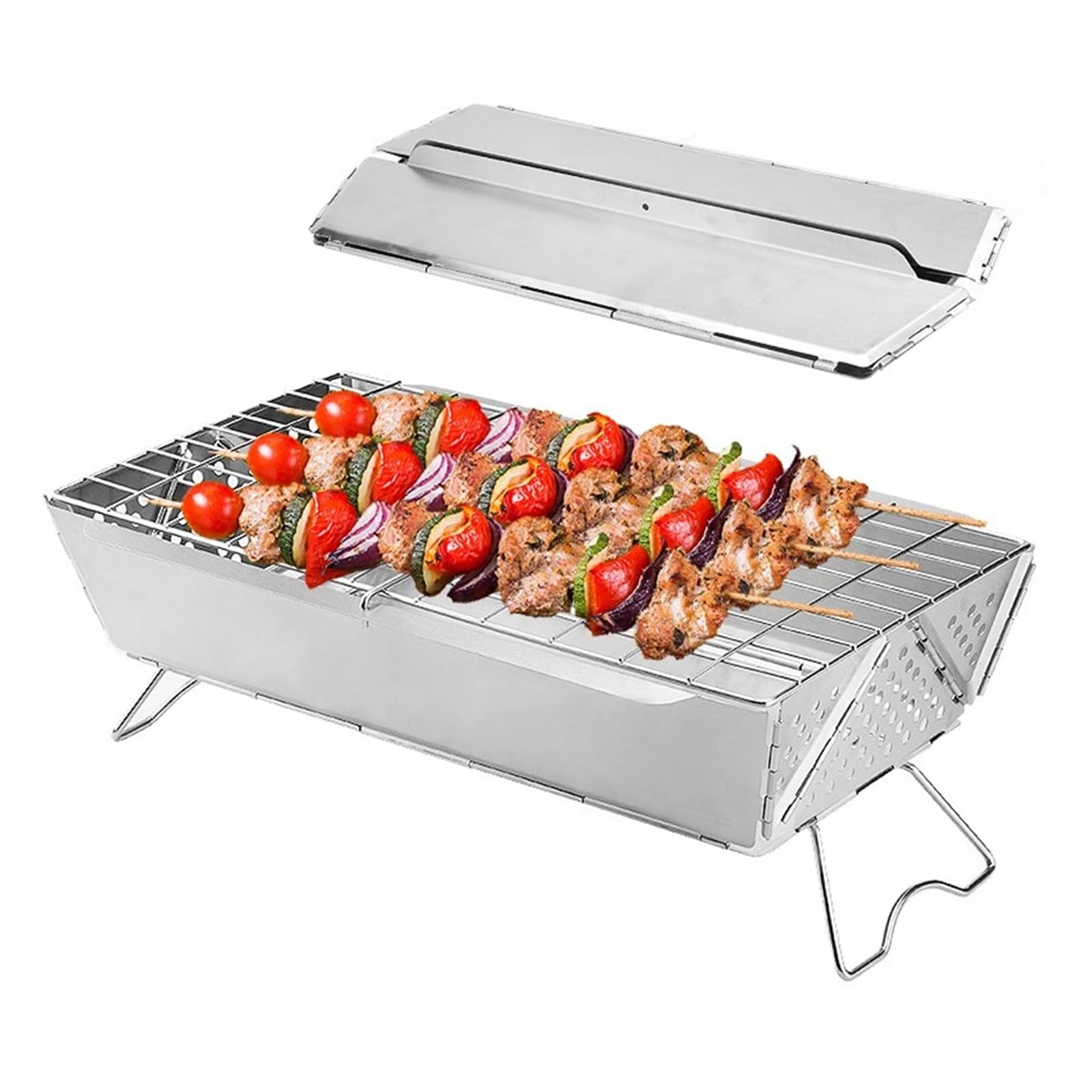 Lhsjyg One Color Barbecue Grill Stainless Steel Bbq Barbecue Grill Folding Easily Carry Barbecue-Grill Stove