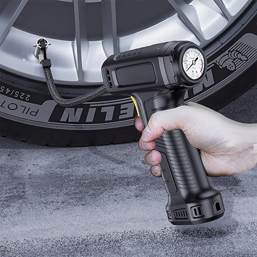 Qiopertar 150PSI Tire Inflator Portable A-ir Compressor A-ir Pump for Car Tires 12V Auto Tire Pump with Digital Pressure Gauge with Emergency LED Light Indoor