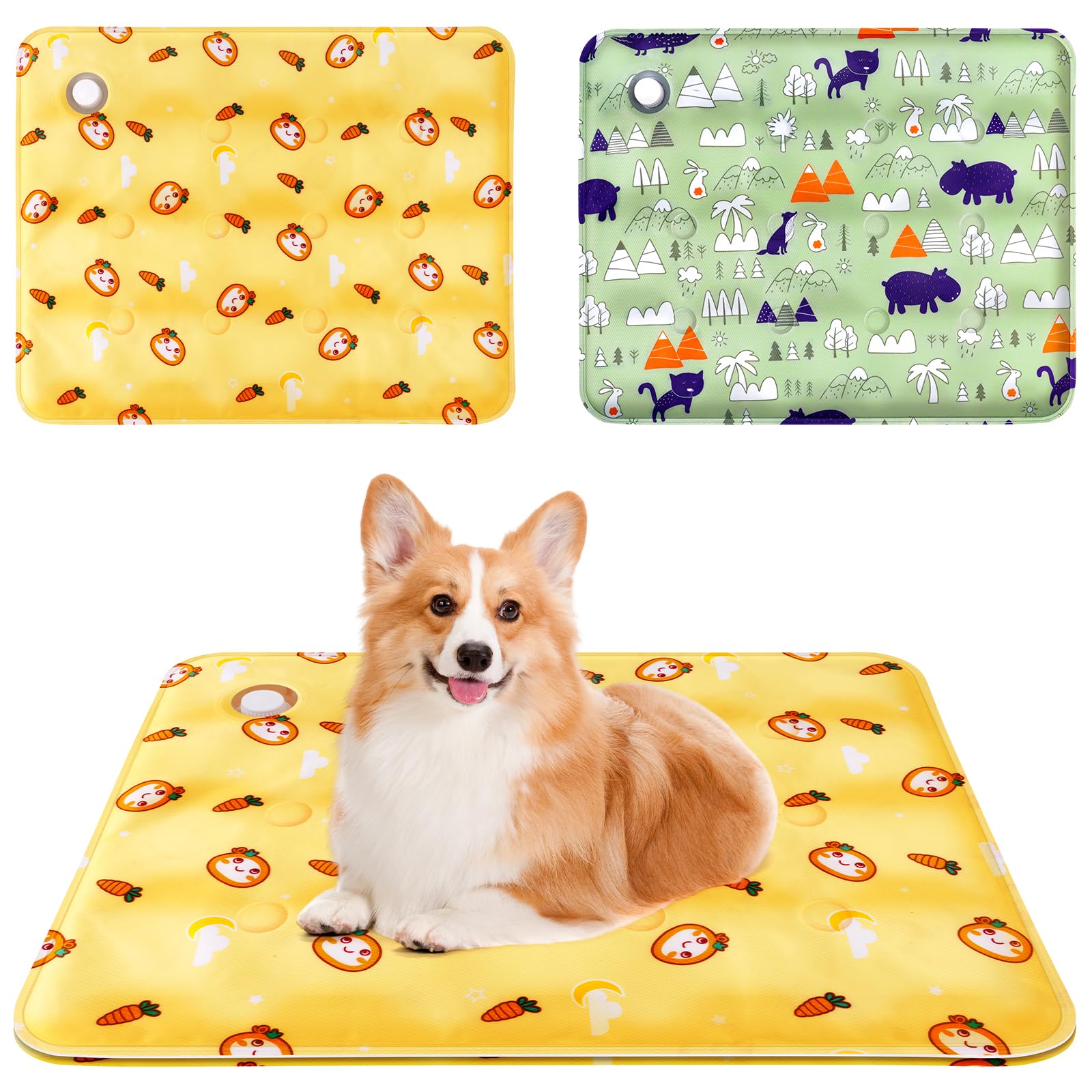 flintronic Dog Cooling Mat, 2 Pack Non-Toxic Gel Self Cooling Pad, Durable Anti-Scratch Pet Cool Mat in Hot Summer