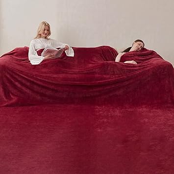 COOVA Oversized King Fleece Blanket 120x138 inches, Soft Cozy Warm Giant Extra Large 10'x11.5' Blanket for Bed, Sofa, Couch,Travel, Camping, California Huge Flannel Big Throw Blanket, Burgandy Red