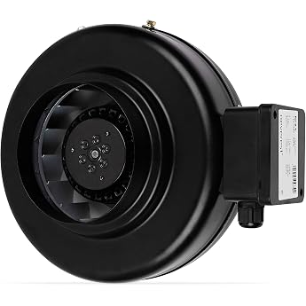 Neverest  RV-B Duct Fan 125 mm Professional Centrifugal Fan 490 m /h 65 W Professional fan robust powerful centrifugal fan 230 V/220 V with plug 490 m /h 65 W 47 dB material metal [Energy Class G]