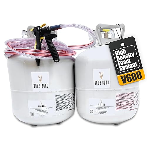 Vega Bond V600 - Kit de aislamiento de espuma de pulverización de celda cerrada. Sellador de espuma de 2 partes 600BF, Blanco