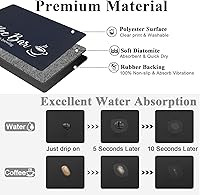 Vista 3 de SHACOS Alfombrilla para Café Paquete de 2 de 12x19 Pulgadas Absorbente Antideslizante de Goma Accesorios de Bar Alfombrilla para Cafetera