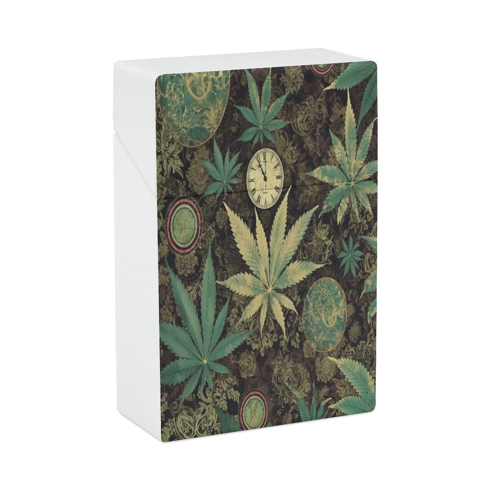 Amazon.com: Durable Plastic Cigarette Case, A Puff in Time Weed Marijuana  Print Easy Open/Close Design Compact and Stylish Cigarette Box for Men and  Women : Health & Household