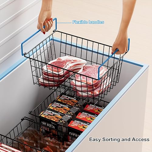 Miniatura 2 de Orgneas Contenedores organizadores para congelador, 4 cestas apilables para congelador de 7.0 pies cúbicos para congelador profundo para añadir