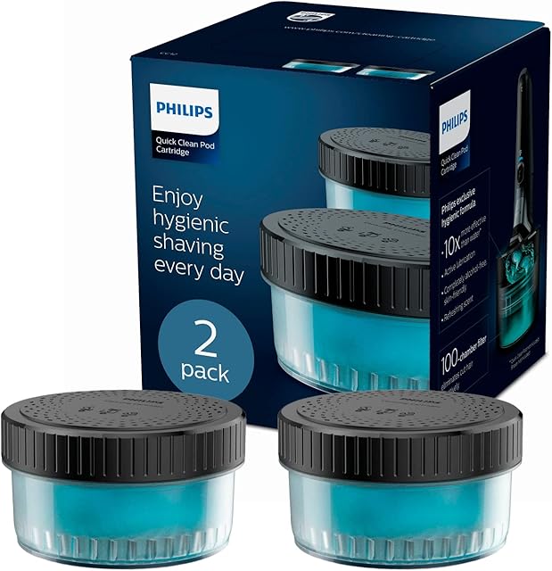Philips Wkład Quick Clean Pod CC12/50 2 sztuki w opakowaniu Do 6 miesięcy higienicznego golenia Zgodne z saszetką Quick Clean Pod