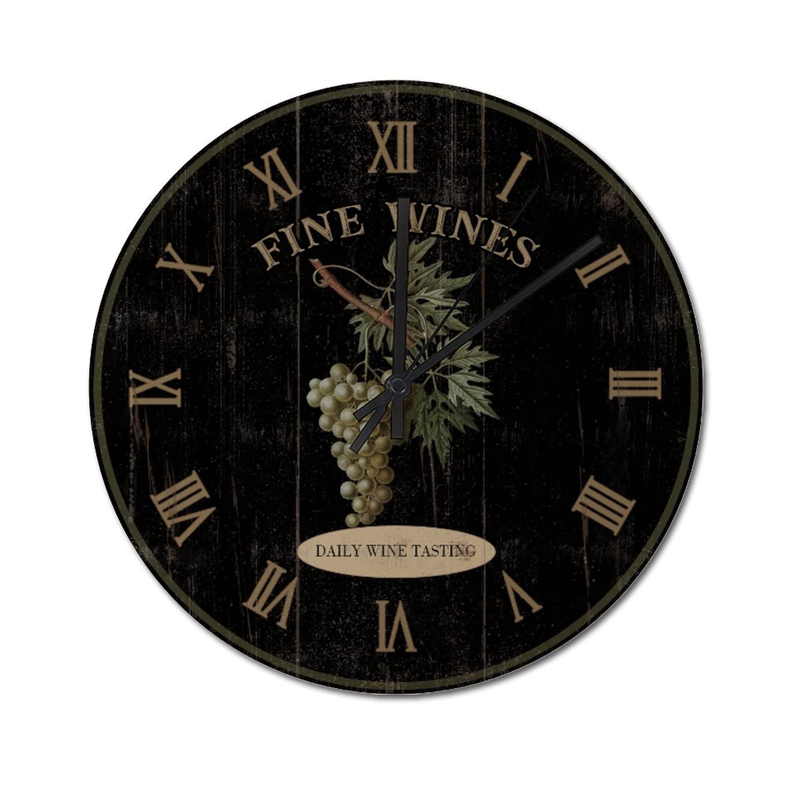 Horloge murale silencieuse pour cuisine et salon grand cadran rétro facile à lire