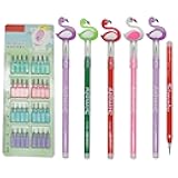 Lopenle 12 Pieces Adorable Stackable Pencils Flamingo Pencils Bird Stacking Pencil With 64 Replacable Refills For School Students Office Using Supplies.
