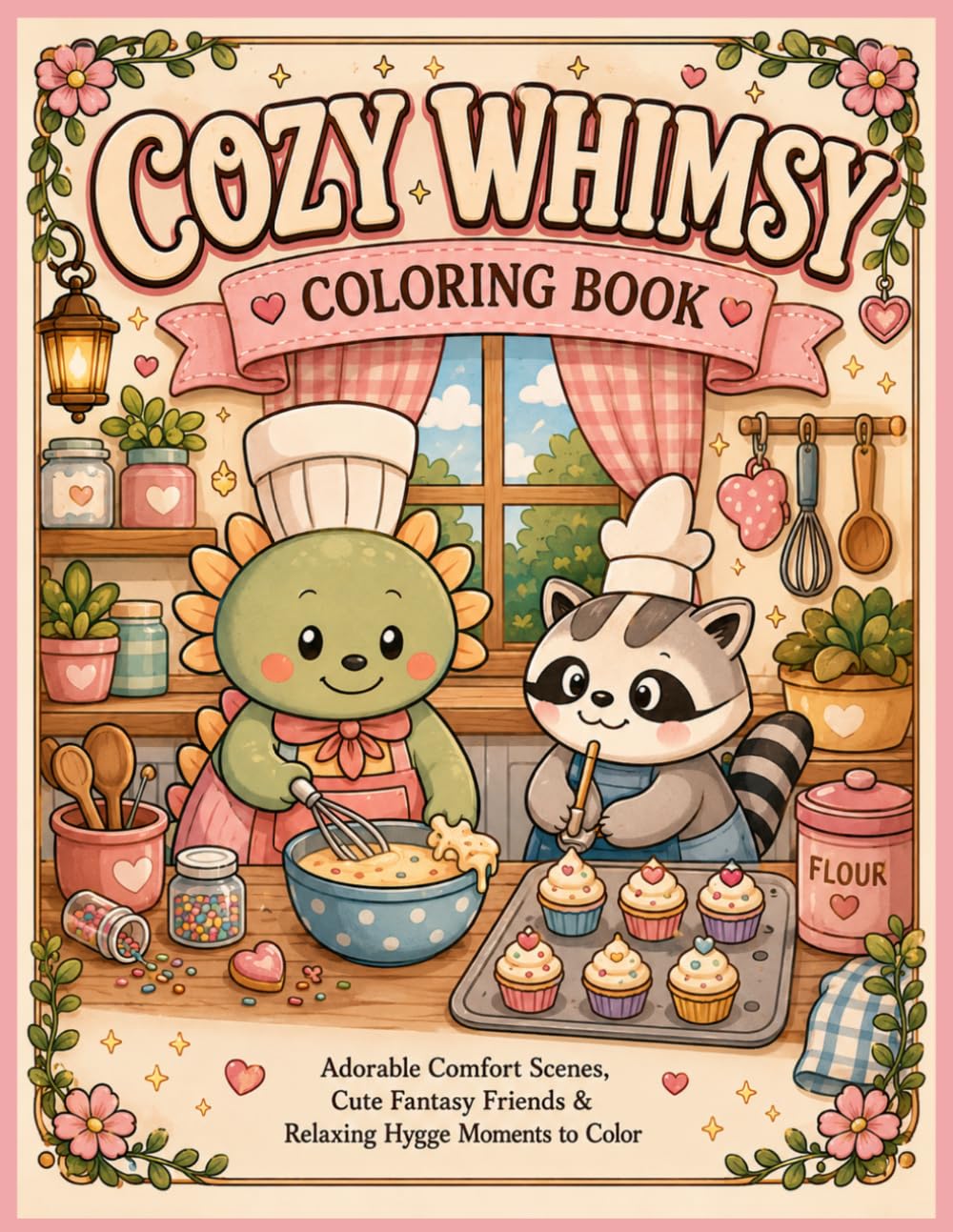 Cozy Whimsy Coloring Book: Adorable Comfort Scenes, Cute Fantasy Friends & Relaxing Hygge Moments to Color