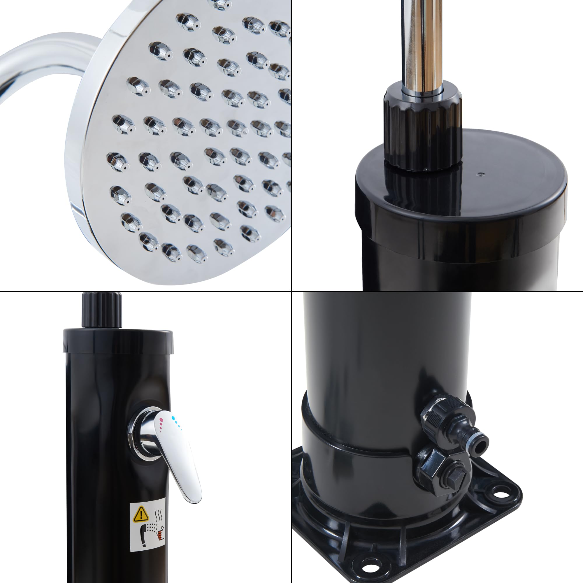 casa.pro Douche Solaire de Jardin Extérieure Réservoir d'Eau 9 L avec Pommeau de Douche Pivotant Température Réglable Max. 60°C sans Raccordement Électrique Économie d'Énergie Résistant Jardin Piscine