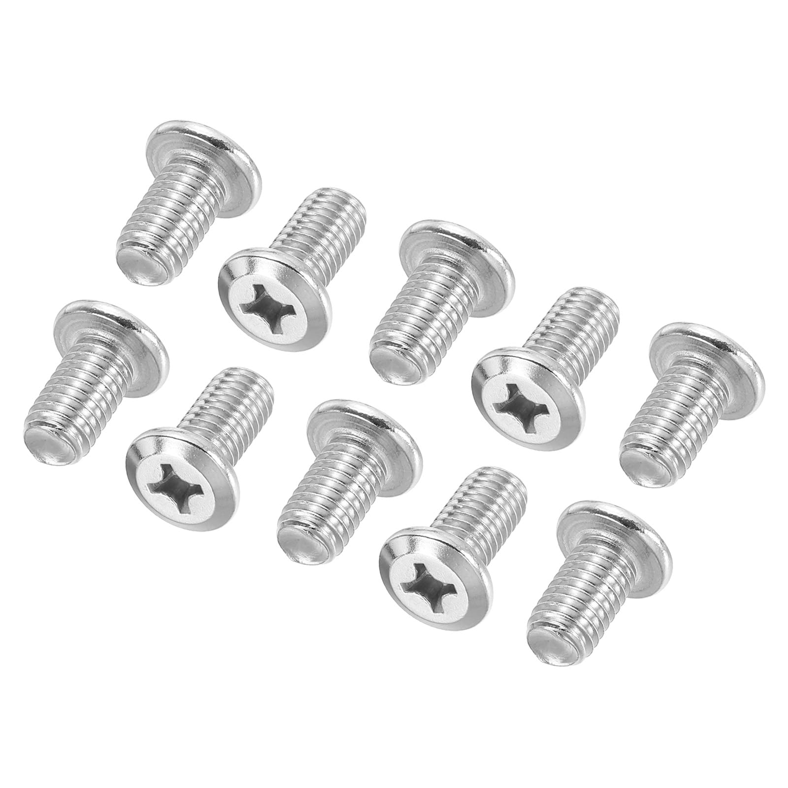 PATIKIL Flat Round Head Phillips Screws, 16 Pack M8-1.25 x 15mm Binding Screws 304 Stainless Steel 18-8 Full Thread