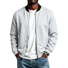 Mens Windbreaker Bomber Jacket Classic Baseball Collar Zip Up Coat Wear