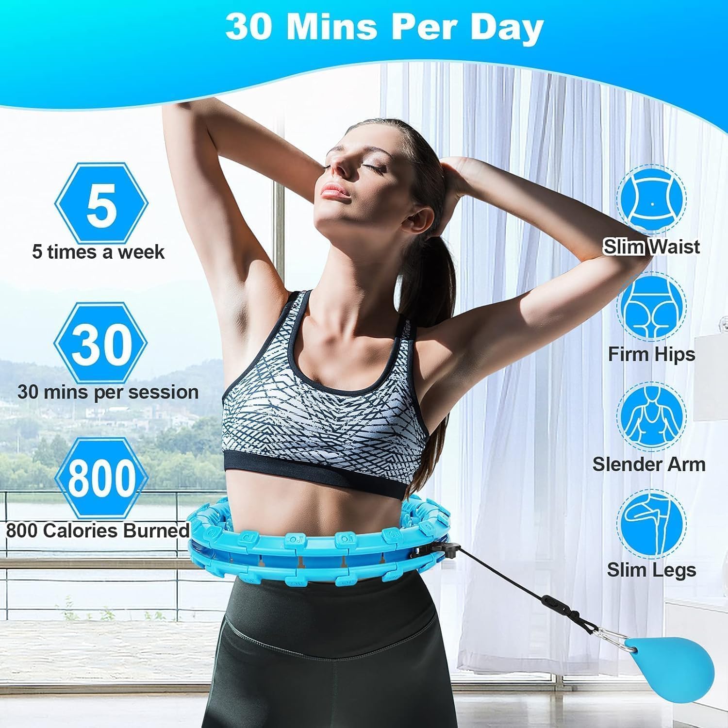 Weighted Hula Hoop for Weight Loss & Core Strength -4