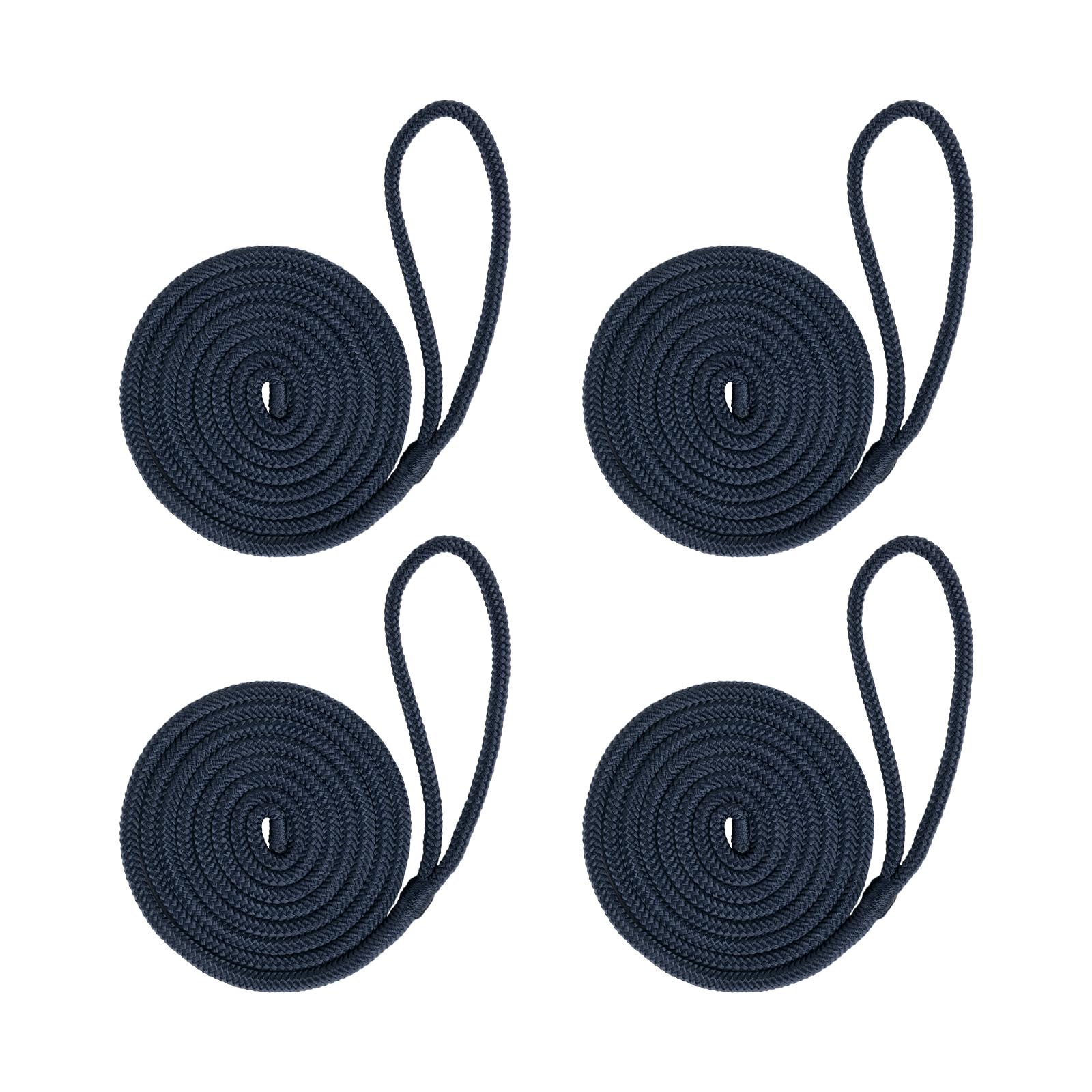 Mesle Fenderleine mit Auge 4er Set, Seil für Fender Boot, Festmacherleine, Seil am Bootsfender befestigen an Boot, Schiff, Yacht