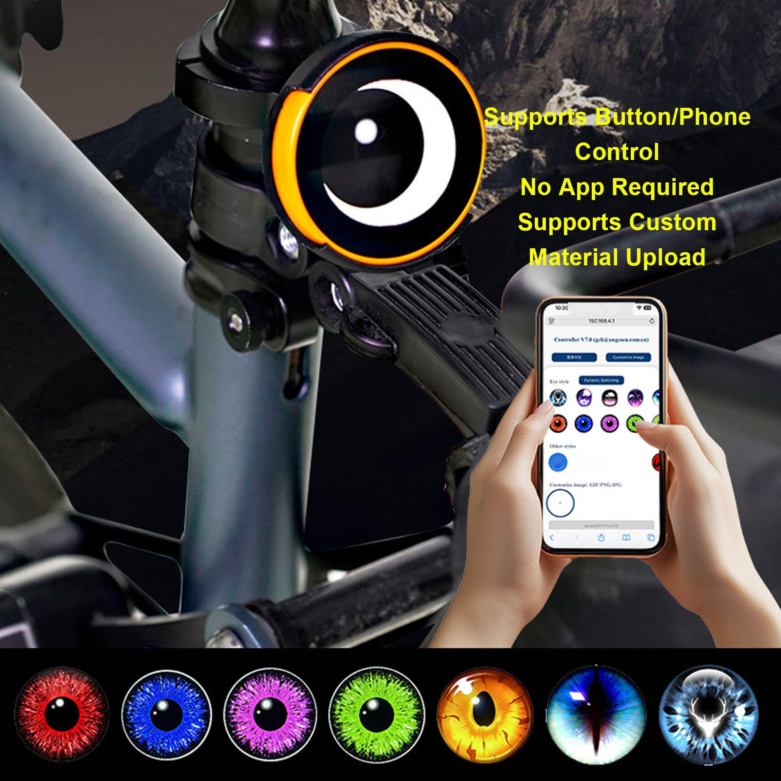 Bewinner ‌Fanale Posteriore Smart per Bici da 1,9" | Touchscreen HD, Rilevamento dei Freni, Batteria da 450 MAh, WiFi Diretto per Condivisione Multimediale Istantanea