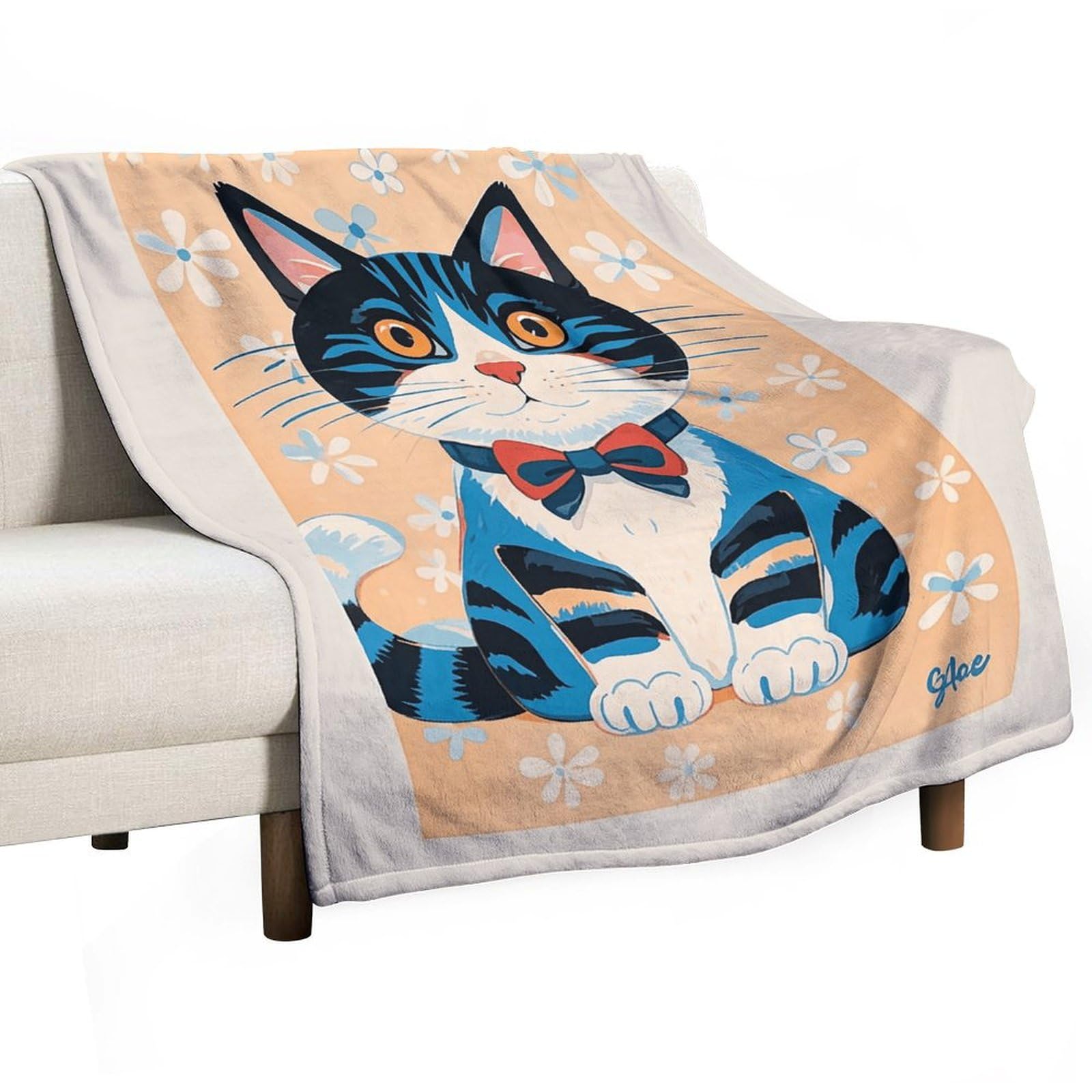 Couverture polaire chat du Cheshire pour éliminer le froid sur le canapé avec un molleton doux