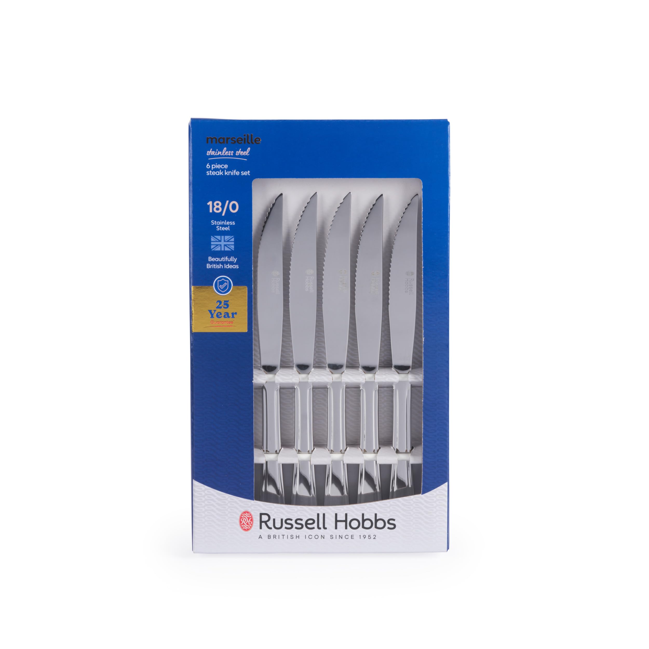 Image secondaire de Set de 6 Couteaux à Steak Russell Hobbs Marseille en Acier Inoxydable
