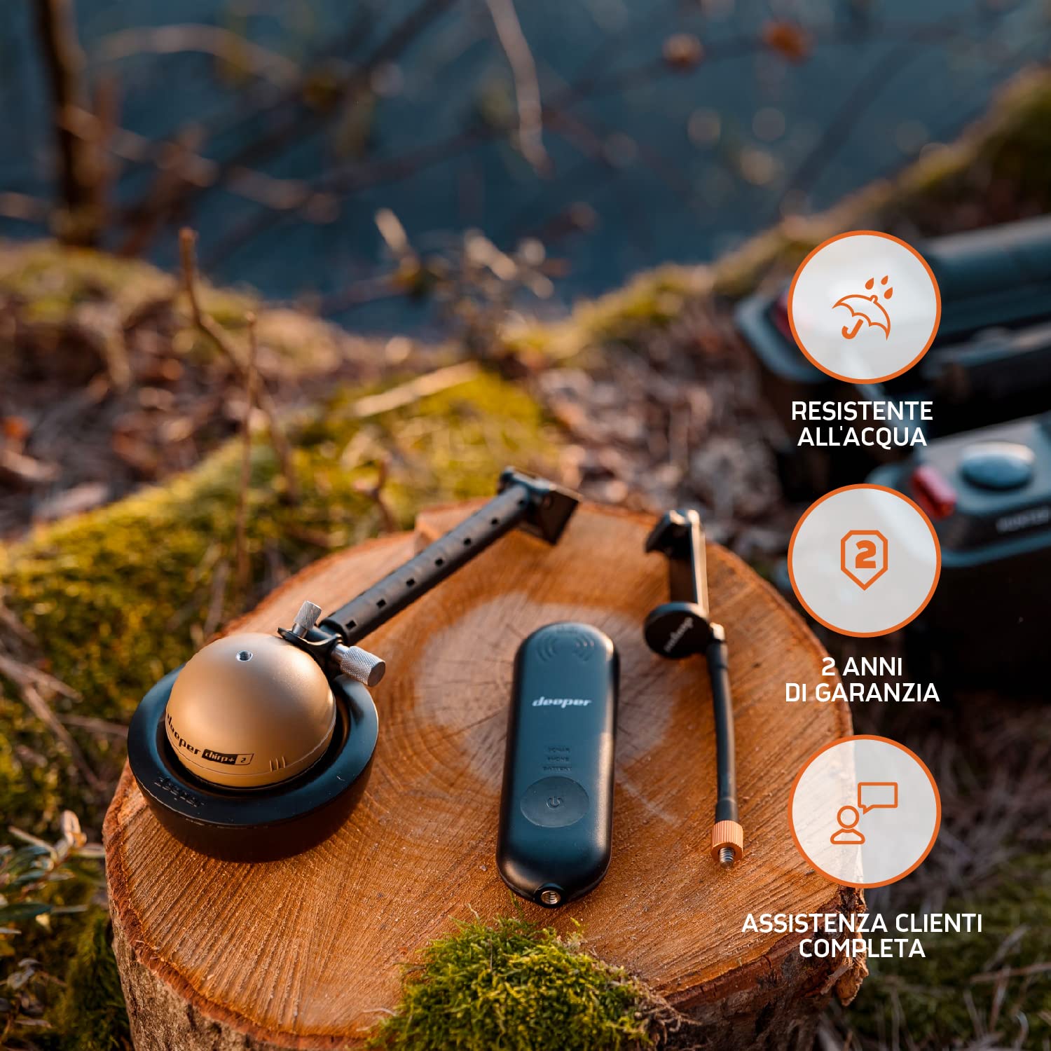 Deeper Range Extender Kit per la nave da cibo, accessori da pesca, WiFi Extender Booster per la pesca alla carpa, compatibile con Deeper Sonar