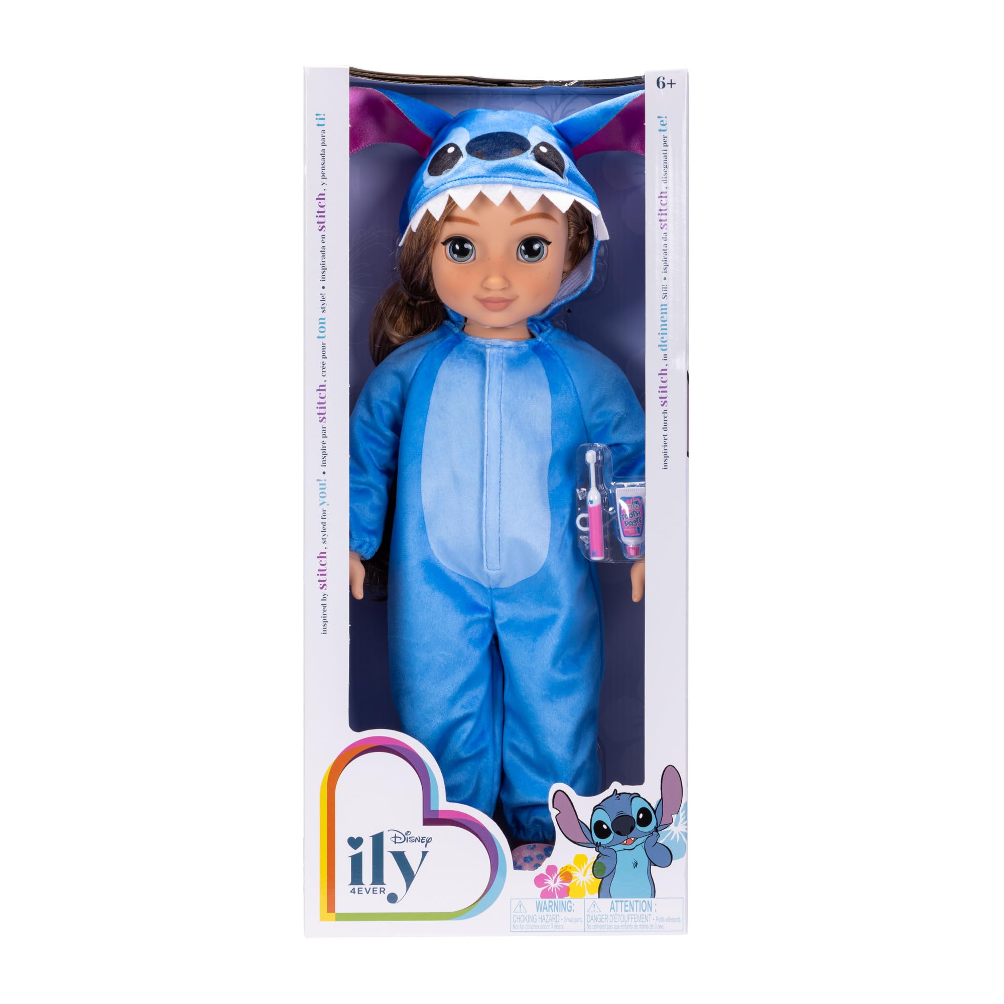Disney Store Muñeca Fashion Inspirada en Stitch de 45 cm con Accesorios, Cepillo de Dientes, Pasta de Dientes de Juguete y Zapatitos - Muñecas Disney para Niñas 6 Años +, Strawberry Blonde Doll