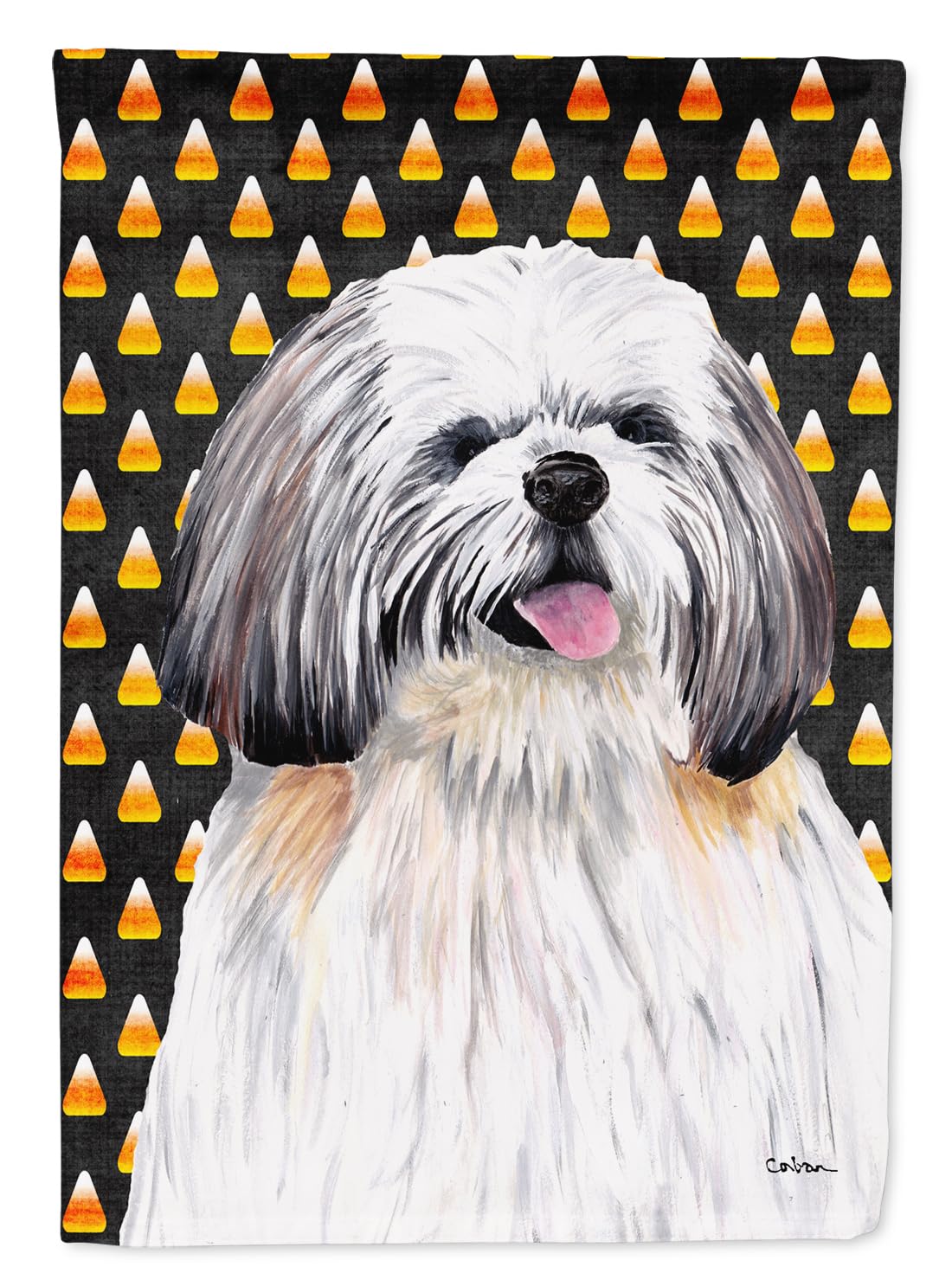 Drapeau de jardin Shih Tzu Halloween petit format décoration extérieure multicolore SC9164GF