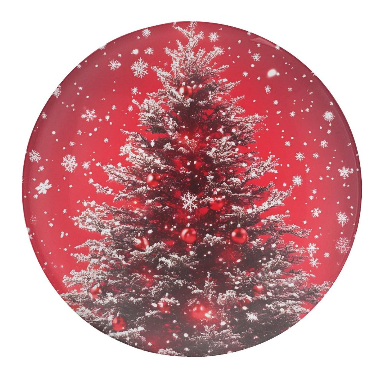 Christmas Tree with Snowflakes Funny Glass Refrigerator Sticker Small Fridge Sticker Decoration for Kitchen Cabinet 1/2/4 PCS