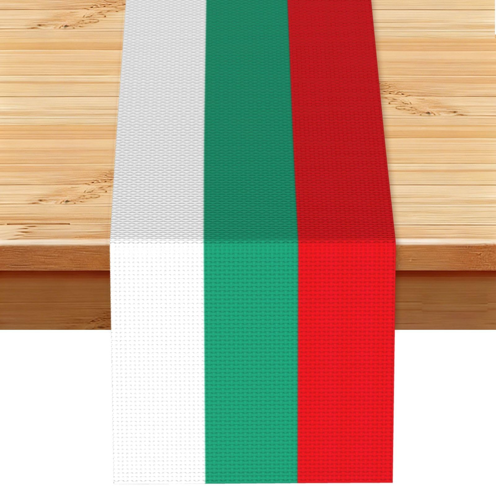 Bulgarian Flag Print Table Runner for Home Hotel Dining Kitchen Party Indoor Outdoor Decor,13x72 Inch