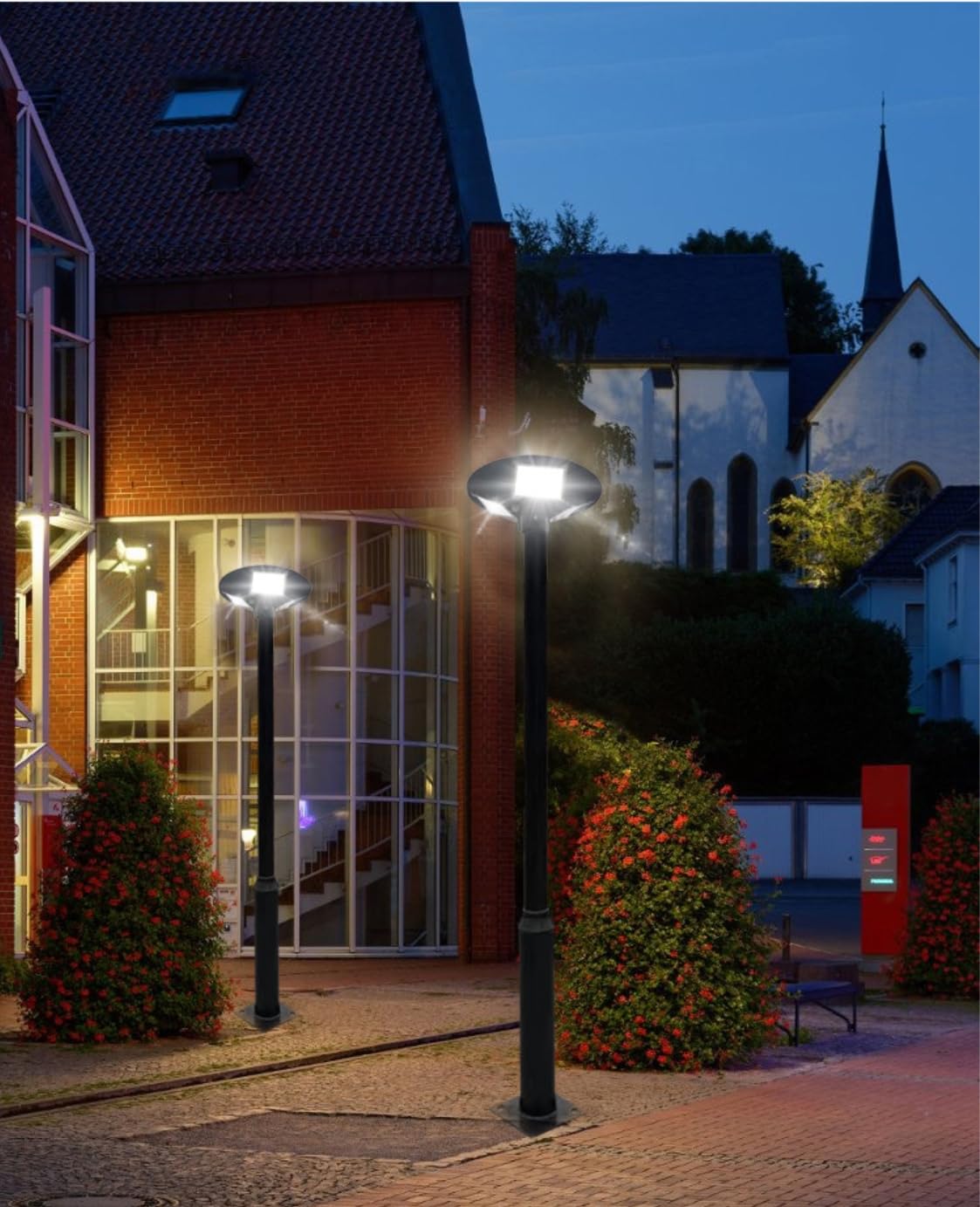 Dopa Dopastore Staffa Per Supporto In Metallo da 3 Metri Palo Per Lampione LED Telecamere Videosorveglianza Nero Da Esterni Giardino Viale Cortile