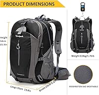 Vista 3 de SPEEDPARK - Mochila de senderismo de 40L, impermeable, mochila de día para senderismo con cubierta contra la lluvia, mochilas de viaje de senderismo