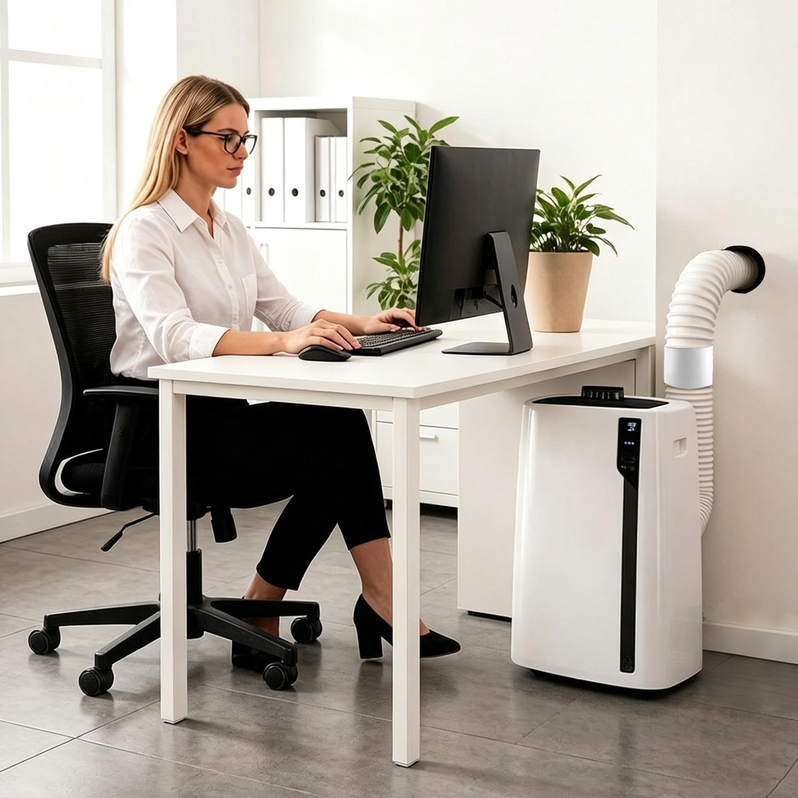 AC-Schlauchverbinder – 150 mm Universal-Abgaskupplung, tragbarer Klimaanlagen-Entlüftungsrohradapter, starke Passform, Kühlrohrverbinder für Zuhause, Büro, Schlafzimmer, Wohnzimmer, Hotelgebrauch