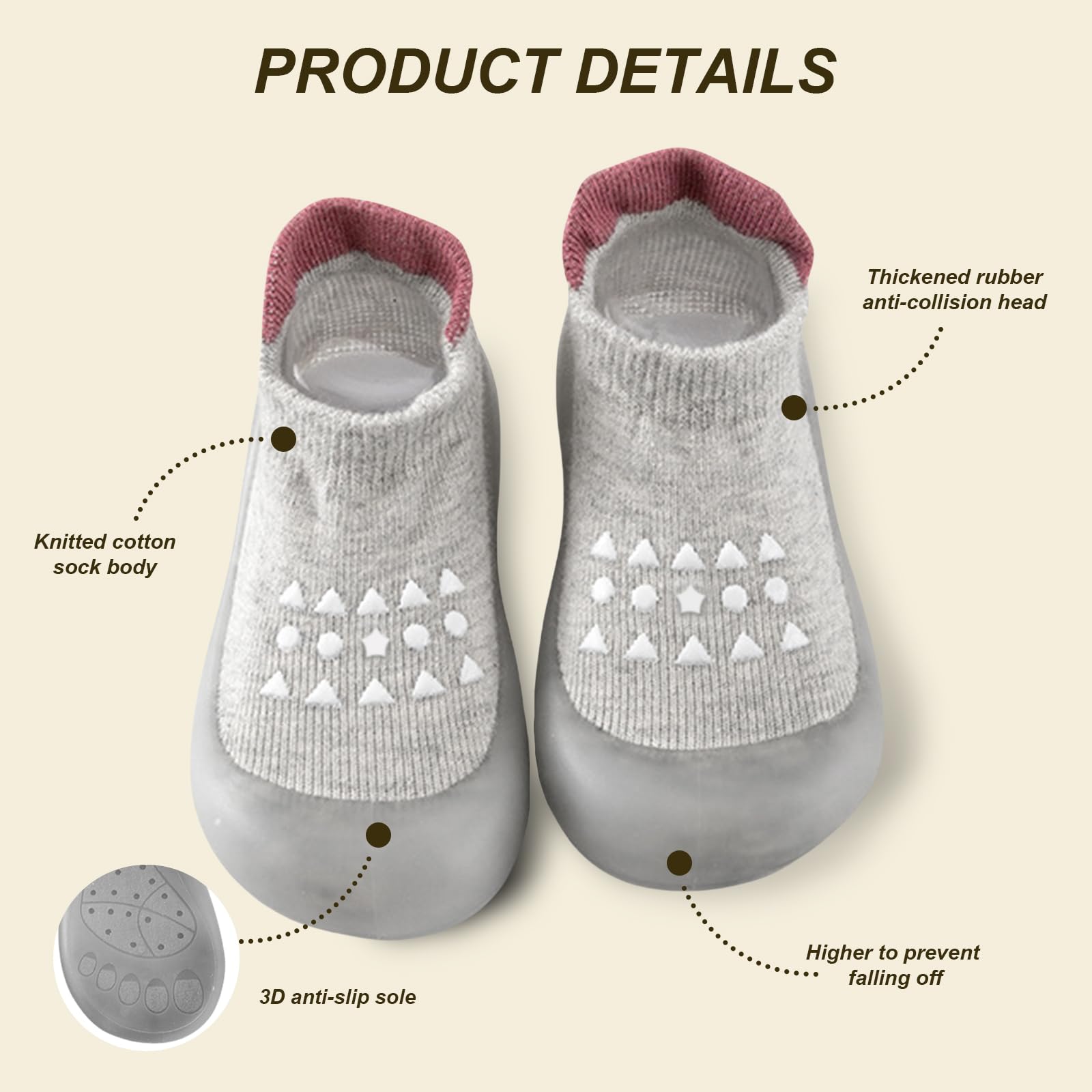 flintronic Scarpe per Primi Passi per Bambini, Sneakers con Suola Morbida Antiscivolo per Bambini, Scarpe da Passeggio per Neonati Traspiranti, Scarpe per Bambini con Suola in Gomma Morbida