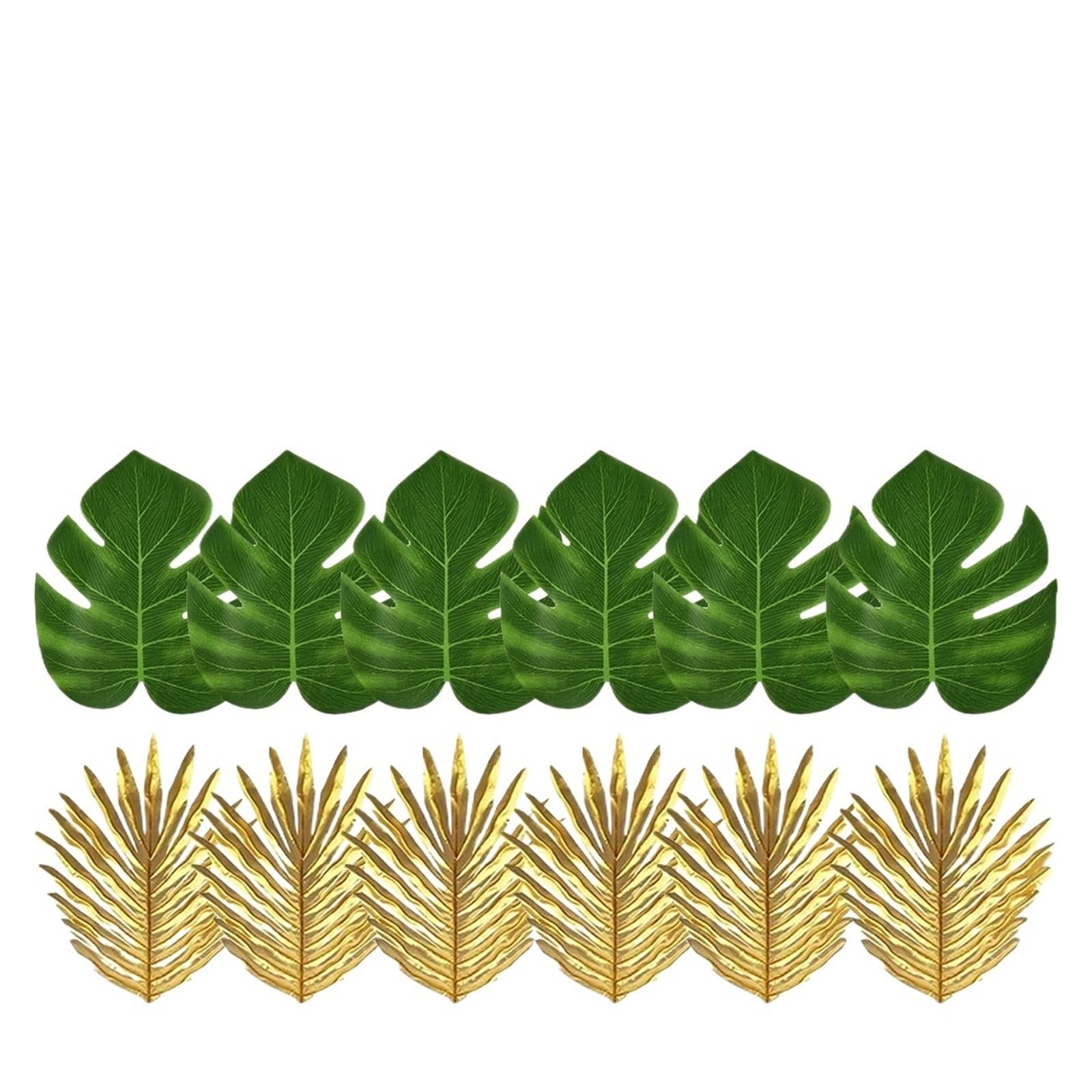 Artificial Foliage Stems 36pcs Tropical Palm Leaves Hibiscus Flower Party Decoration Artificial Leaf Wedding(Color 8)