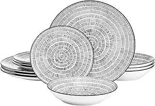 25+ Black Kitchen Ideas That Are Bold and Sophisticated 17 Pfaltzgraff Sketch Serenade Geometric 12 Piece Plates Bowls Dinnerware S...