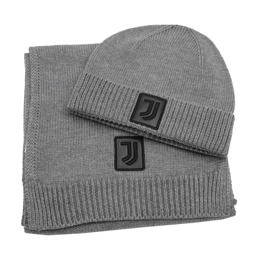 Juventus Set Sciarpa E Cappello Maglia 9% Wo 20% PL 55% NY 16% PC Grigio Box 133596 Grigio
